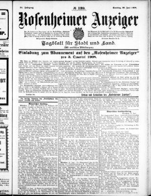 Rosenheimer Anzeiger Samstag 20. Juni 1908