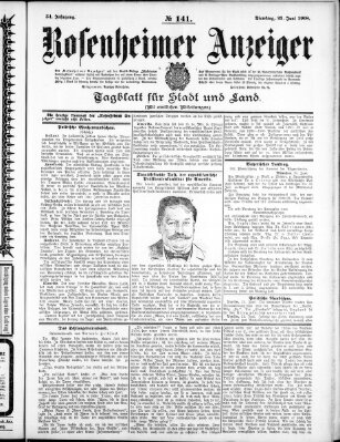 Rosenheimer Anzeiger Dienstag 23. Juni 1908