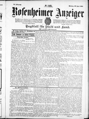 Rosenheimer Anzeiger Sonntag 28. Juni 1908