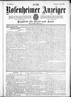 Rosenheimer Anzeiger Samstag 4. Juli 1908