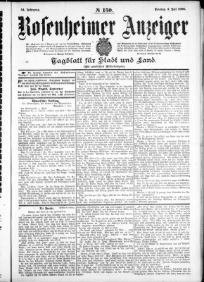 Rosenheimer Anzeiger Sonntag 5. Juli 1908