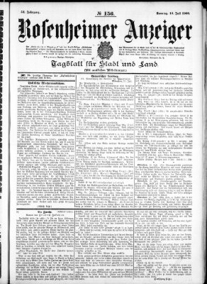 Rosenheimer Anzeiger Sonntag 12. Juli 1908