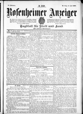 Rosenheimer Anzeiger Dienstag 14. Juli 1908