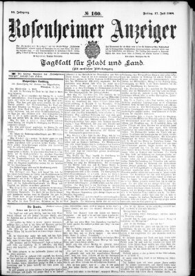 Rosenheimer Anzeiger Freitag 17. Juli 1908