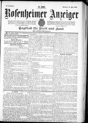 Rosenheimer Anzeiger Samstag 25. Juli 1908