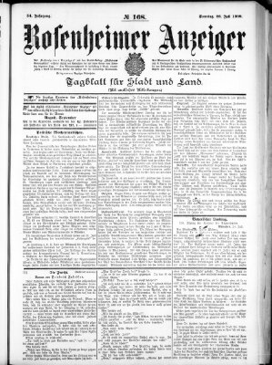 Rosenheimer Anzeiger Sonntag 26. Juli 1908