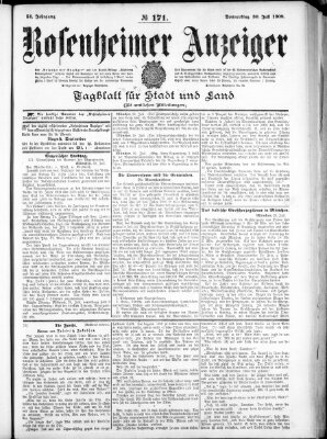 Rosenheimer Anzeiger Donnerstag 30. Juli 1908