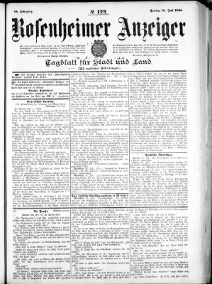 Rosenheimer Anzeiger Freitag 31. Juli 1908