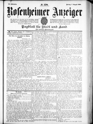 Rosenheimer Anzeiger Freitag 7. August 1908