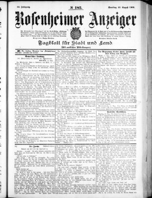 Rosenheimer Anzeiger Samstag 15. August 1908