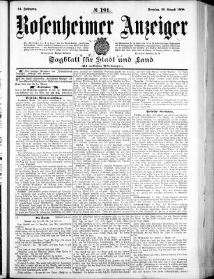 Rosenheimer Anzeiger Sonntag 23. August 1908