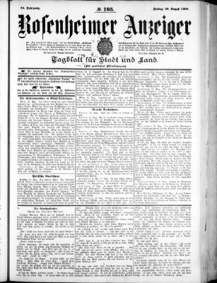 Rosenheimer Anzeiger Freitag 28. August 1908