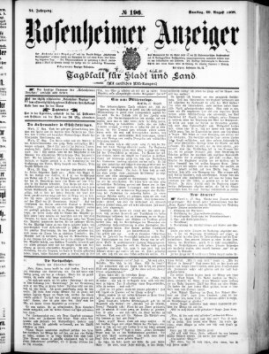 Rosenheimer Anzeiger Samstag 29. August 1908