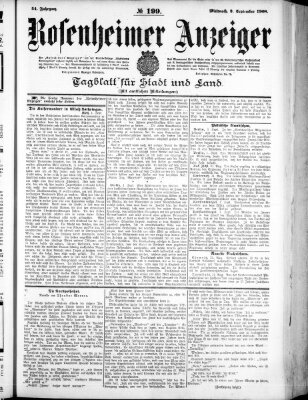 Rosenheimer Anzeiger Mittwoch 2. September 1908