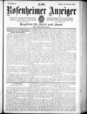 Rosenheimer Anzeiger Sonntag 13. September 1908