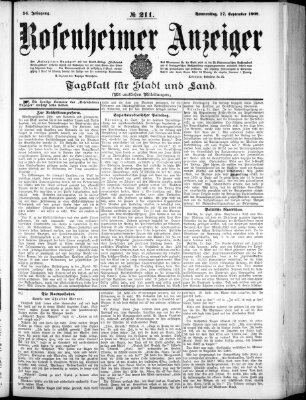 Rosenheimer Anzeiger Donnerstag 17. September 1908