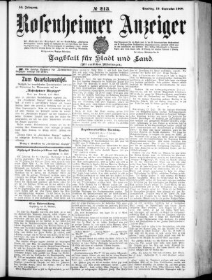 Rosenheimer Anzeiger Samstag 19. September 1908