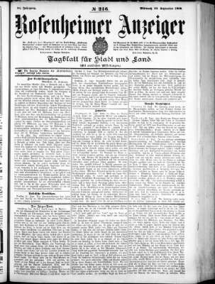 Rosenheimer Anzeiger Mittwoch 23. September 1908