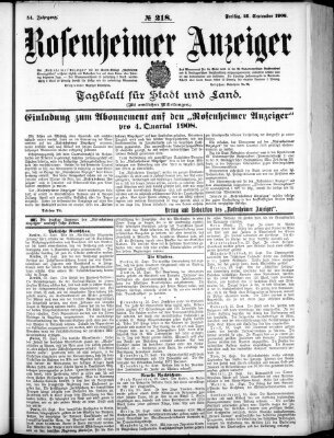 Rosenheimer Anzeiger Freitag 25. September 1908