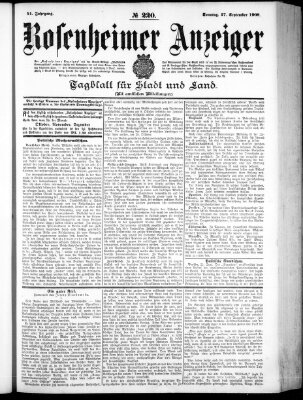 Rosenheimer Anzeiger Sonntag 27. September 1908