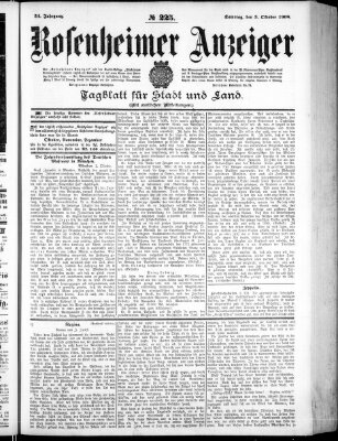 Rosenheimer Anzeiger Samstag 3. Oktober 1908