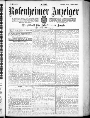 Rosenheimer Anzeiger Dienstag 6. Oktober 1908