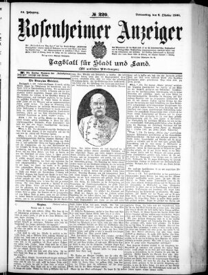 Rosenheimer Anzeiger Donnerstag 8. Oktober 1908