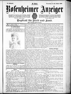 Rosenheimer Anzeiger Donnerstag 22. Oktober 1908