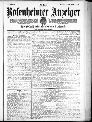 Rosenheimer Anzeiger Sonntag 25. Oktober 1908