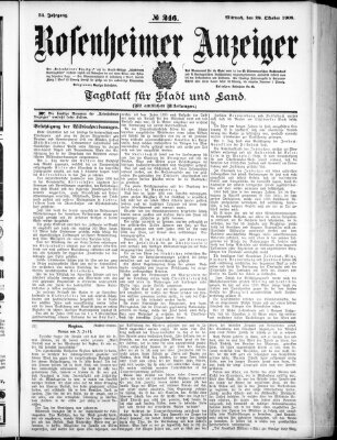 Rosenheimer Anzeiger Mittwoch 28. Oktober 1908