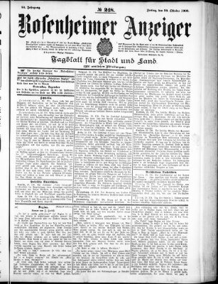 Rosenheimer Anzeiger Freitag 30. Oktober 1908