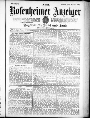 Rosenheimer Anzeiger Mittwoch 4. November 1908