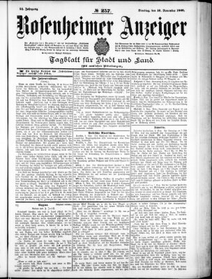 Rosenheimer Anzeiger Dienstag 10. November 1908