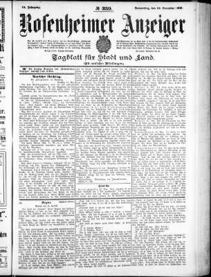 Rosenheimer Anzeiger Donnerstag 12. November 1908