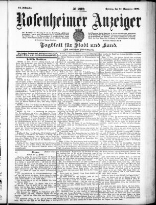 Rosenheimer Anzeiger Sonntag 15. November 1908