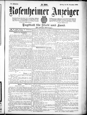 Rosenheimer Anzeiger Freitag 20. November 1908