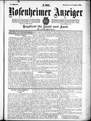 Rosenheimer Anzeiger Sonntag 6. Dezember 1908