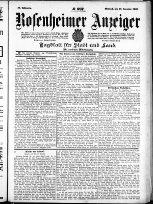 Rosenheimer Anzeiger Mittwoch 16. Dezember 1908