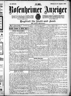 Rosenheimer Anzeiger Mittwoch 30. Dezember 1908