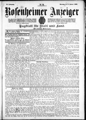 Rosenheimer Anzeiger Sonntag 3. Januar 1909