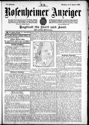 Rosenheimer Anzeiger Dienstag 5. Januar 1909