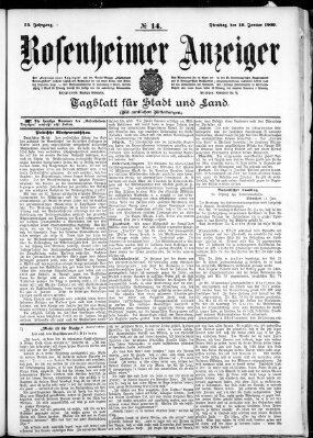 Rosenheimer Anzeiger Dienstag 19. Januar 1909