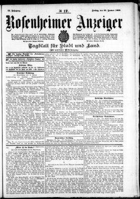 Rosenheimer Anzeiger Freitag 22. Januar 1909