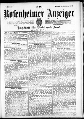 Rosenheimer Anzeiger Samstag 23. Januar 1909