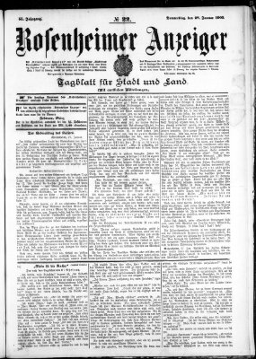 Rosenheimer Anzeiger Donnerstag 28. Januar 1909