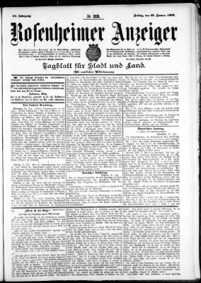 Rosenheimer Anzeiger Freitag 29. Januar 1909