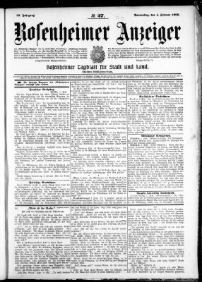 Rosenheimer Anzeiger Donnerstag 4. Februar 1909