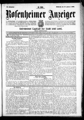 Rosenheimer Anzeiger Mittwoch 10. Februar 1909