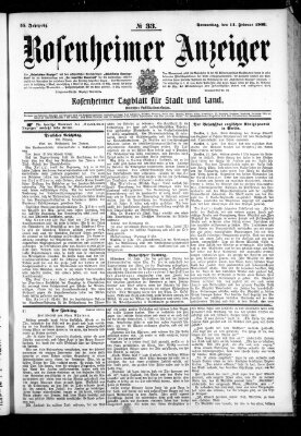 Rosenheimer Anzeiger Donnerstag 11. Februar 1909