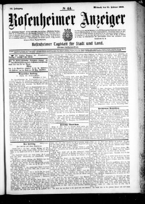 Rosenheimer Anzeiger Mittwoch 24. Februar 1909